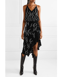Dodo Bar Or Asymmetric Embellished Velvet Midi Dress