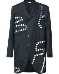 Black Embellished Wool Coat