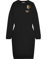 Markus Lupfer Nora Embellished Wool Dress Black