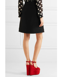 Gucci Embellished Wool And Silk Blend Mini Skirt Black