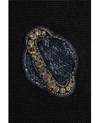 Markus Lupfer Embellished Merino Wool Track Pants Black
