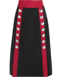 Dolce & Gabbana Embellished Wool Blend Skirt Black