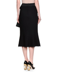 Dolce & Gabbana High Waist Embellished Skirt Black
