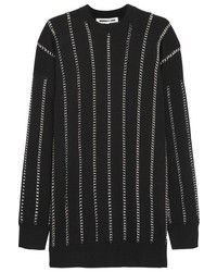 MCQ Alexander Ueen Chain Embellished Wool Sweater Black