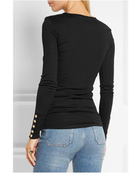 Balmain Embellished Wool And Cashmere Blend Sweater Black