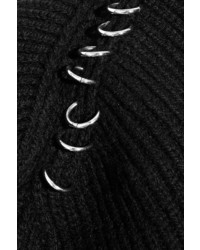 Thierry Mugler Mugler Embellished Wool And Cashmere Blend Sweater Black