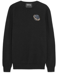 Markus Lupfer Natalie Embellished Wool Sweater Black