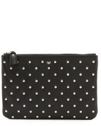Black Embellished Zip Pouch