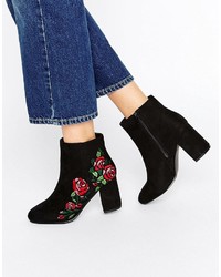Asos Rule Embroidered Ankle Boots