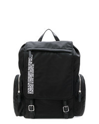 Black Embroidered Backpack