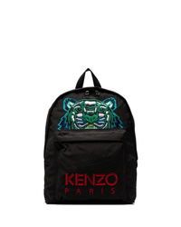 Kenzo Black Embroidered Tiger Backpack