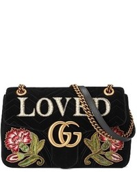 Gucci Gg Marmont Loved Velvet Shoulder Bag