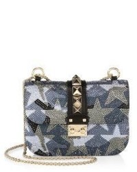 Valentino Small Camustars Crystal Embroidered Chain Shoulder Bag