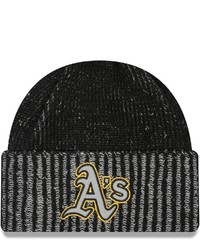 New Era Black Oakland Athletics Pop Flect Cuffed Knit Hat At Nordstrom