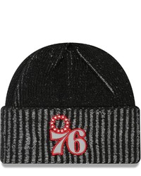 New Era Black Philadelphia 76ers Popflect Cuffed Knit Hat At Nordstrom
