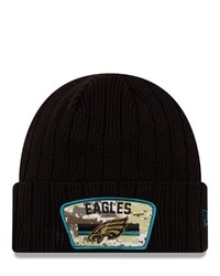 New Era Black Philadelphia Eagles 2021 Salute To Service Cuffed Knit Hat At Nordstrom