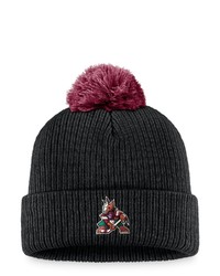 FANATICS Branded Black Arizona Coyotes Team Cuffed Knit Hat With Pom At Nordstrom