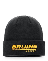 FANATICS Branded Black Boston Bruins Authentic Pro Locker Room Cuffed Knit Hat At Nordstrom
