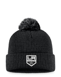 FANATICS Branded Black Los Angeles Kings Core Primary Logo Cuffed Knit Hat With Pom At Nordstrom