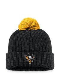 FANATICS Branded Black Pittsburgh Penguins Team Cuffed Knit Hat With Pom At Nordstrom