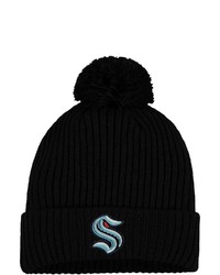 FANATICS Branded Black Seattle Kraken Primary Logo Cuffed Knit Hat With Pom At Nordstrom