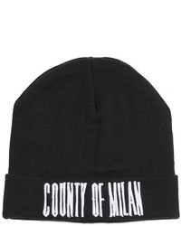 Marcelo Burlon County of Milan Sajama Embroidered Wool Knit Beanie Hat