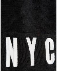 Asos Nyc Embroidered Beanie