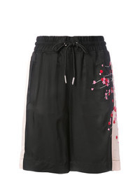 Black Embroidered Bermuda Shorts
