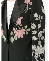 Gucci Black Floral Embroidered Blazer