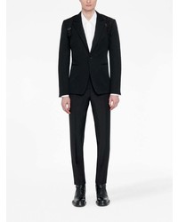 Alexander McQueen Embroidered Harness Single Breasted Blazer