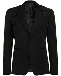 Alexander McQueen Embroidered Harness Single Breasted Blazer
