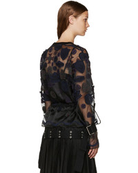 Sacai Black Embroidery Patches Blouse