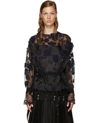 Sacai Black Embroidery Patches Blouse
