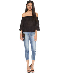 Rebecca Taylor Embroidered Gauze Top