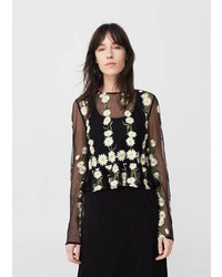 Mango Floral Embroidered Top