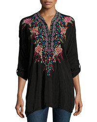 Johnny Was Gemstone Embroidery Long Sleeve Blouse Petite