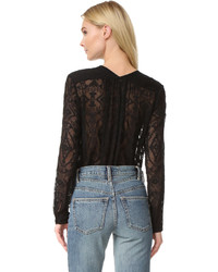 Rebecca Taylor Long Sleeve Embroidered Top