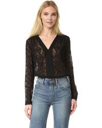 Rebecca Taylor Long Sleeve Embroidered Top