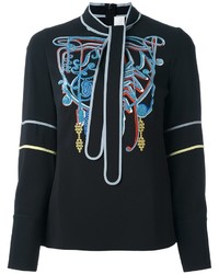 Peter Pilotto Embroidered Neck Tie Blouse