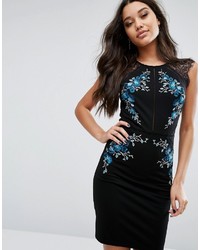 Lipsy Floral Embroidered Bodycon Dress, $64 | Asos | Lookastic