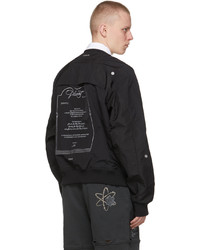 C2h4 Black My Own Private Planet Intervein Paneled Bomber Jacket