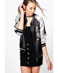 Boohoo Boutique Eloise Embroidered Bomber Jacket