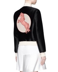Stella McCartney Elgin Horse Embroidery Cotton Silk Bomber Jacket