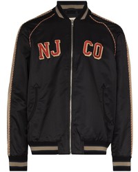 Nudie Jeans Embroidered Zip Front Bomber Jacket