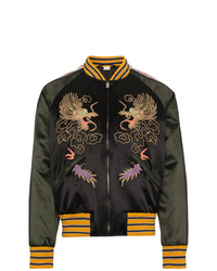 Gucci Gg Embroidered Dragon Bomber Jacket