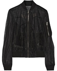 Rick Owens Messiah Embroidered Tulle Bomber Jacket