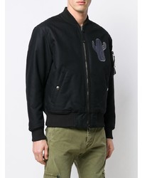 Diesel Black Gold Padded Jacket With Hunting Embroidery