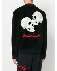 Intoxicated Skull Embroidered Bomber Jacket