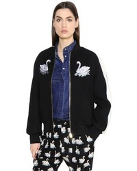 Stella McCartney Swan Embroidered Felted Wool Bomber