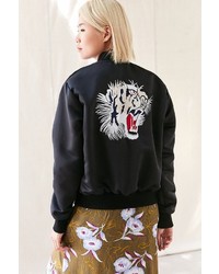 Urban Renewal Recycled Embroidered Satin Bomber Jacket